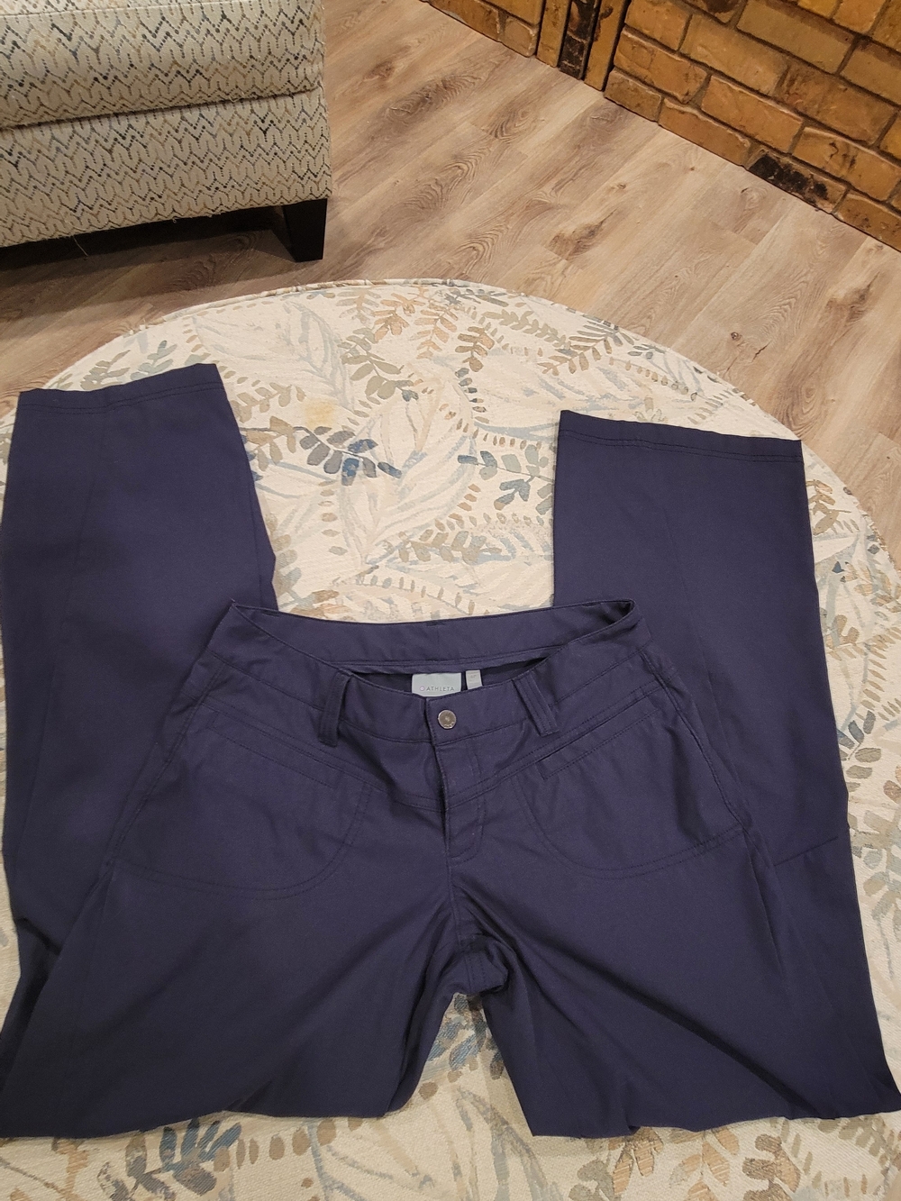 Athleta Navy Button-Front Pants